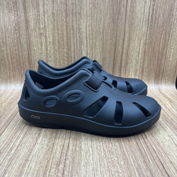 OOFOS Oocandoo Men's 8 Women’s 10 EU41 Triple Black Slip On Comfort Shoes - Picture 1 of 8